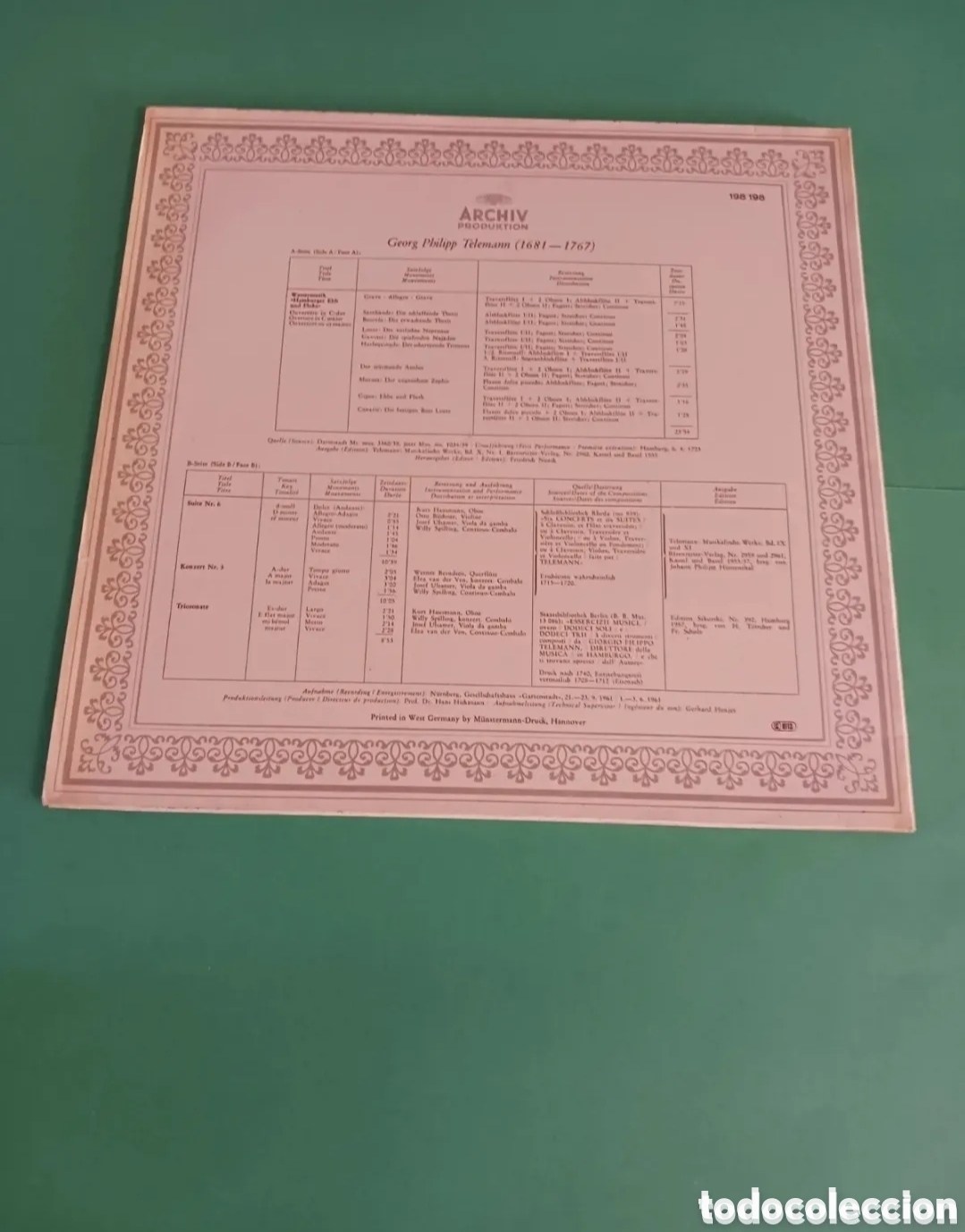 Discos de vinilo: Vinilo desplegable, Georg Philipp Telemann - Foto 6
