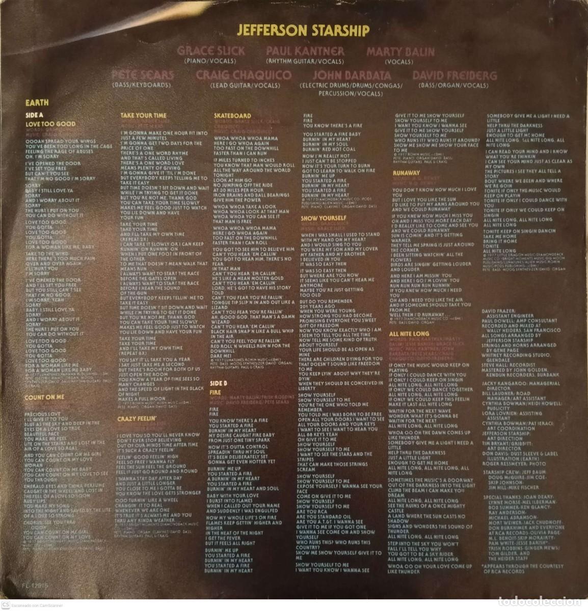 Discos de vinilo: Jefferson Starship &ndash; Earth - Foto 2