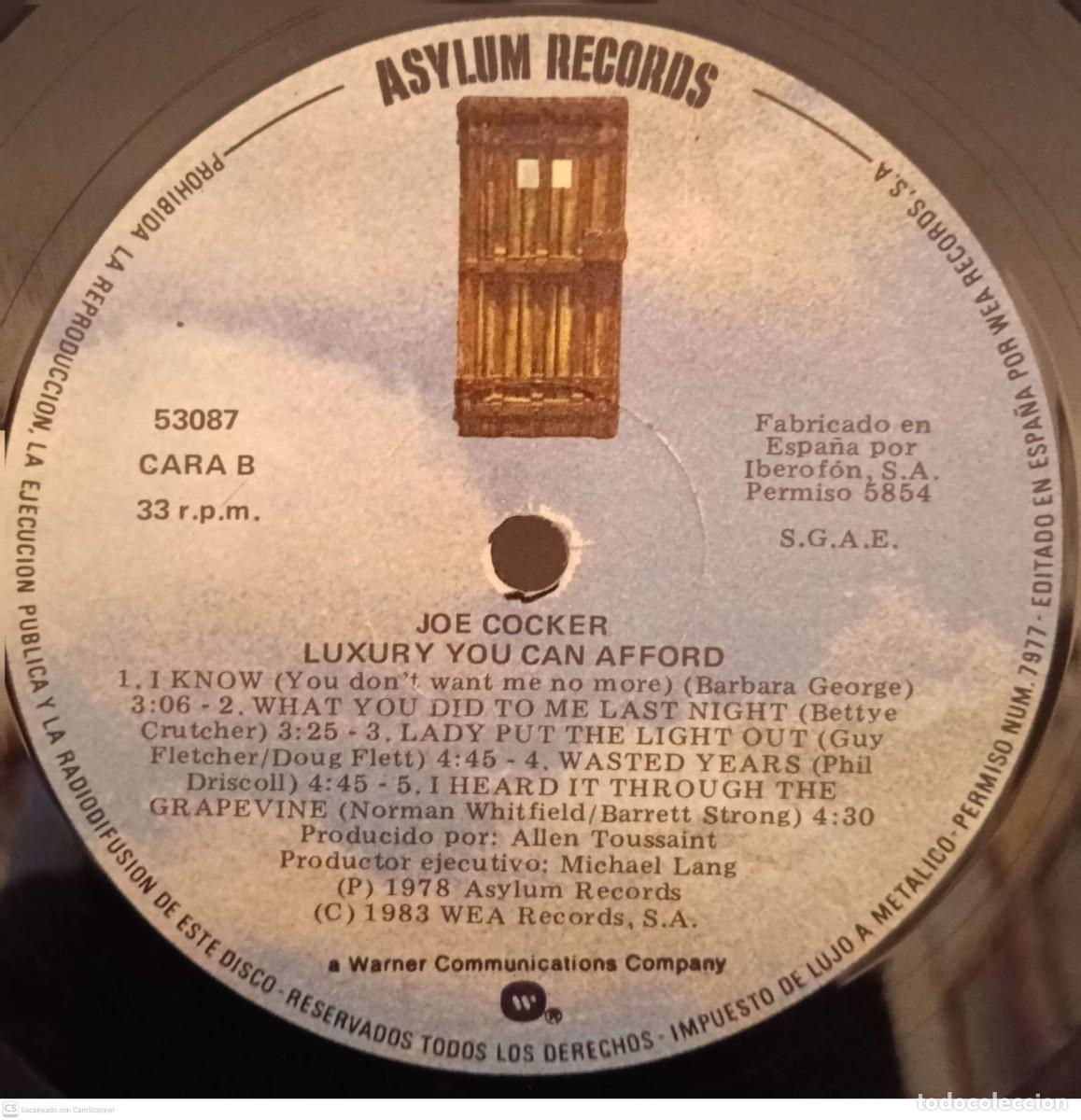 Discos de vinilo: Joe Cocker &ndash; Luxury You Can Afford - Foto 4