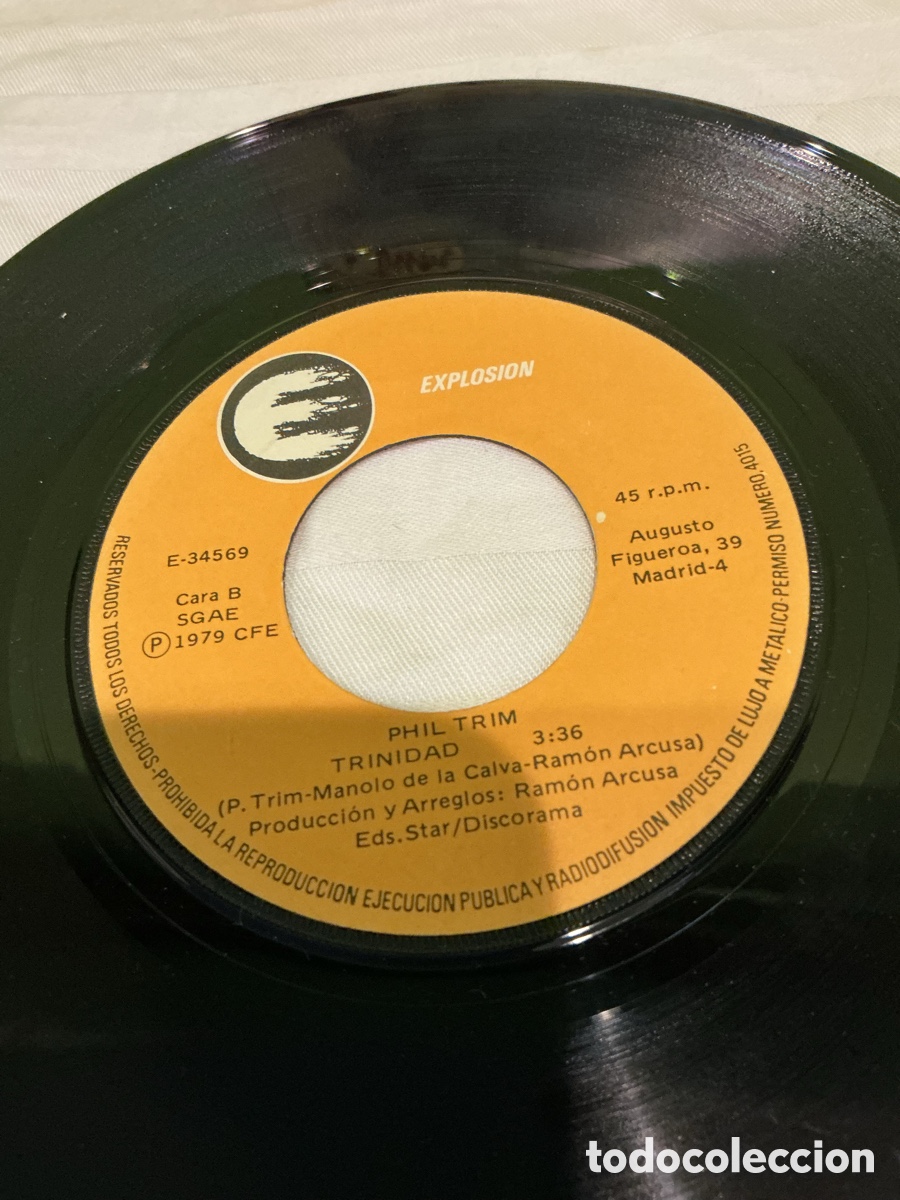 Discos de vinilo: Phil Trim &ndash; Ron y Coca Cola &ndash; Single 1980 - Foto 3