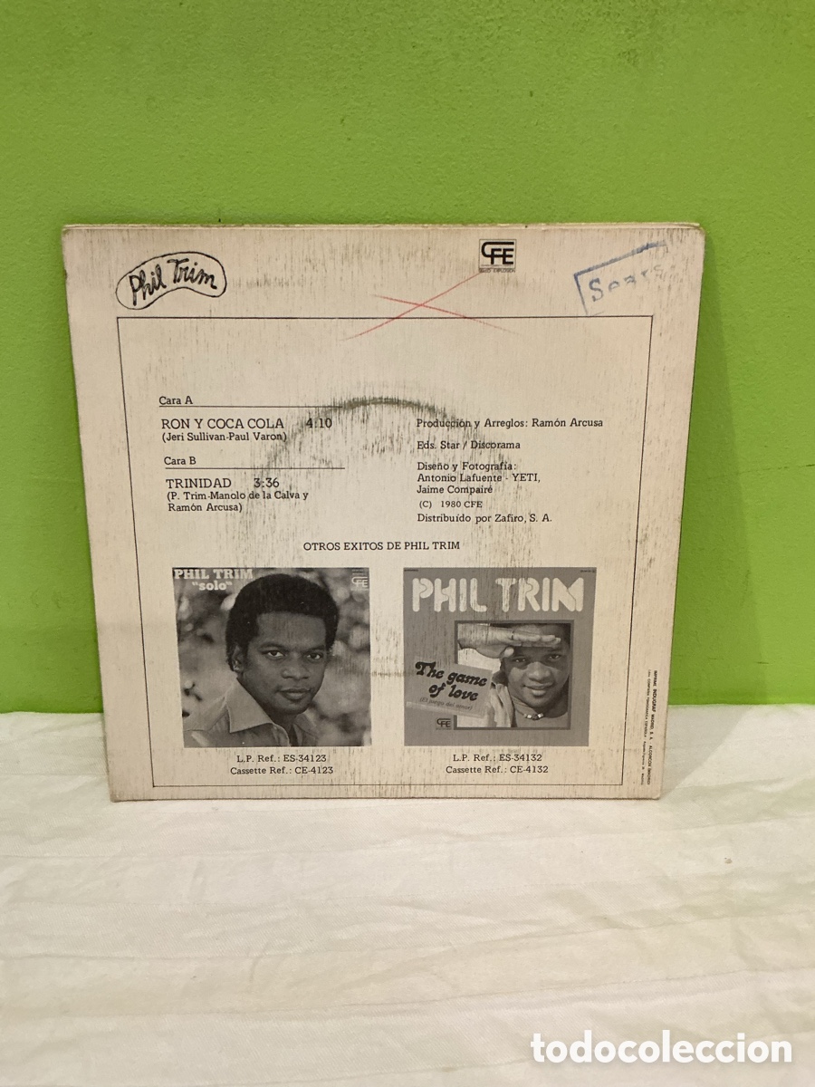Discos de vinilo: Phil Trim &ndash; Ron y Coca Cola &ndash; Single 1980 - Foto 6