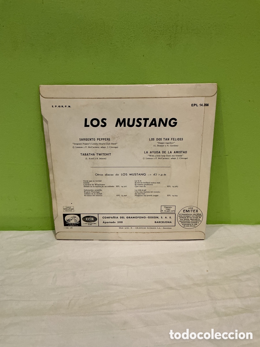 Discos de vinilo: Los Mustang &ndash; Sargento Peppers &ndash; EP 1967 - Foto 6