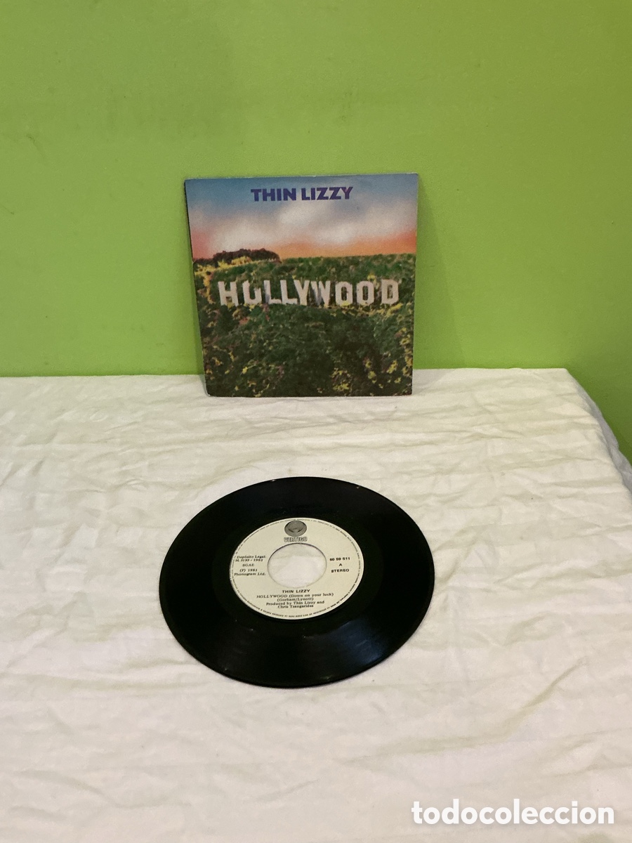 Discos de vinilo: Thin Lizzy &ndash; Hollywood &ndash; Single 1981 - Foto 2