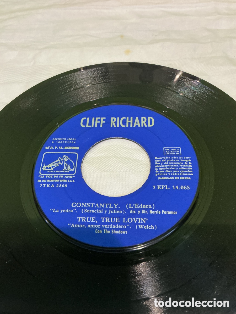 Discos de vinilo: Cliff Richard & The Shadows &ndash; Constantly &ndash; EP 1964 - Foto 3