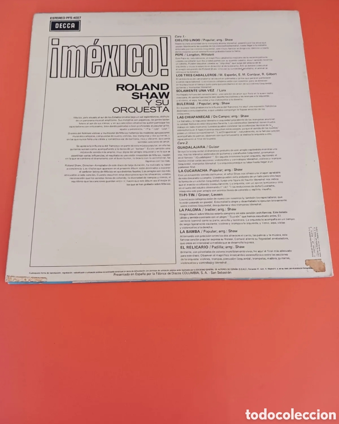 Discos de vinilo: Roland Shaw y su orquesta. M&eacute;xico. Lp - Foto 4