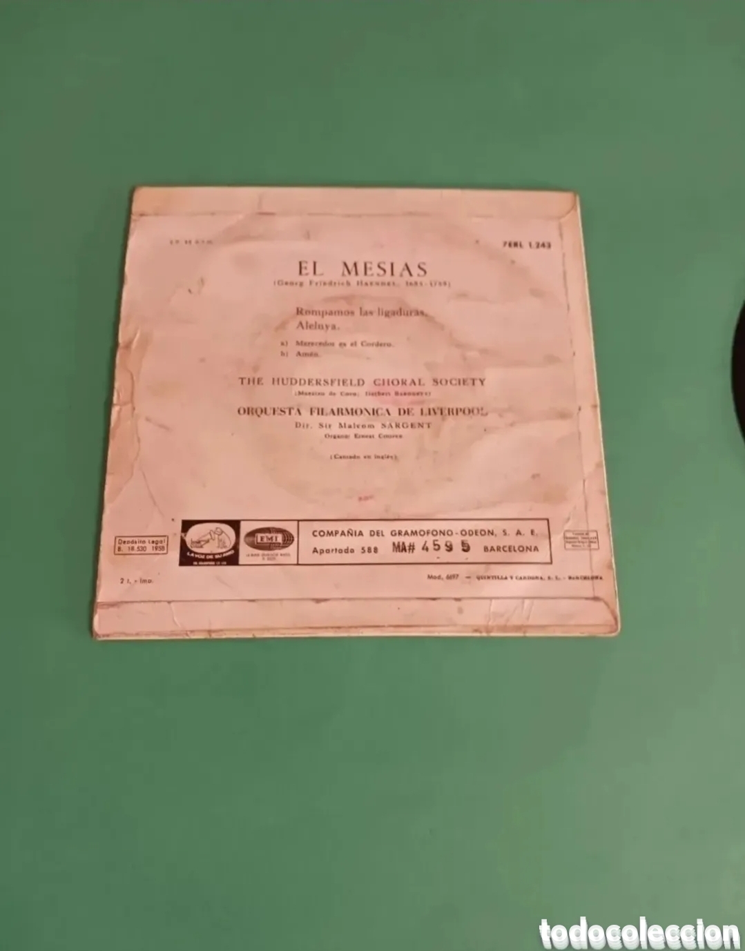 Discos de vinilo: Single EL MESIAS ( Fragmentos) HAENDEL - Foto 5