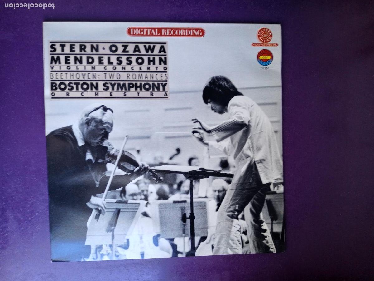 Discos de vinilo: BEETHOVEN - MENDELSSOHN - BOSTON SINF ORQ &ndash; STERN &bull; OZAWA - LP CBS 1981 - SIN USO