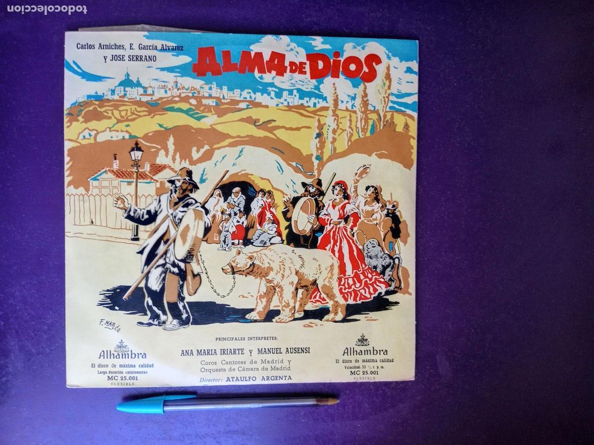 Discos de vinilo: ALMA DE DIOS - ARNICHES, GARCIA ALVAREZ, SERRANO - LP 10 PULGADAS ALHAMBRA 195? - ZARZUELA