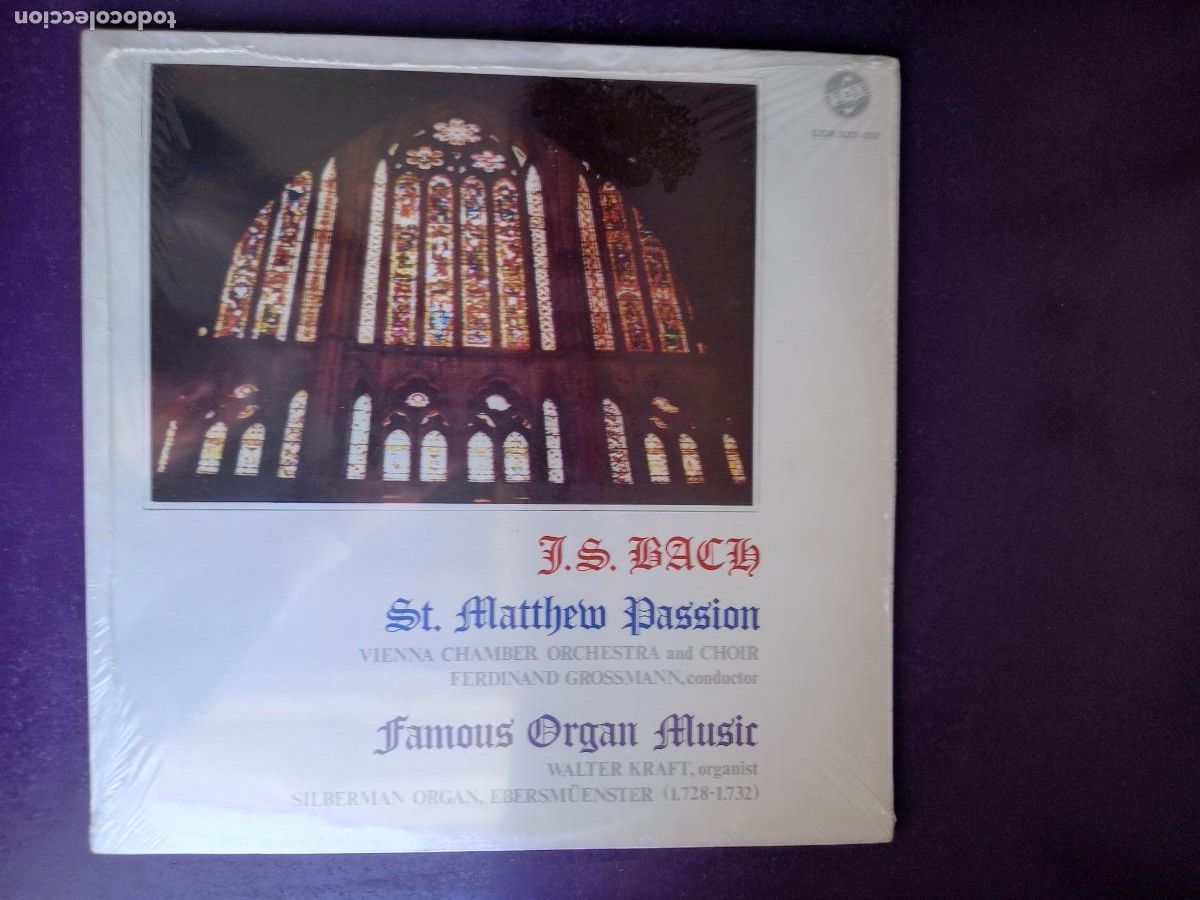 Discos de vinilo: BACH - PASION SAN MATEO - DOBLE LP VOX 1978 - PRECINTADO - ORQ CAMARA VIENA - GROSSMANN