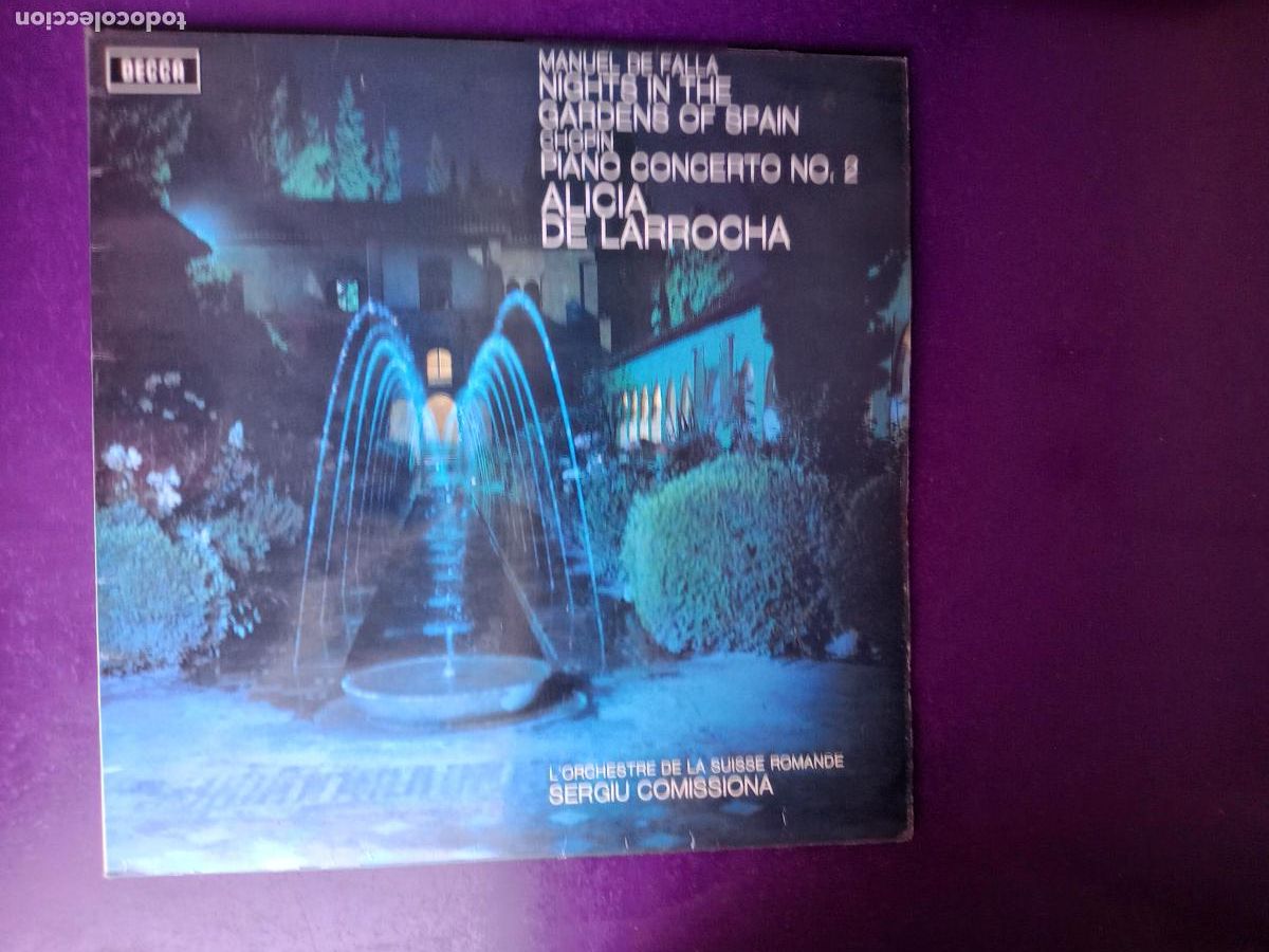 Discos de vinilo: Falla - NOCHES EN LOS JARDINES D ESPA&Ntilde;A / Chopin - CONCIERTO N&ordm;2 - Alicia De Larrocha LP DECCA 1972