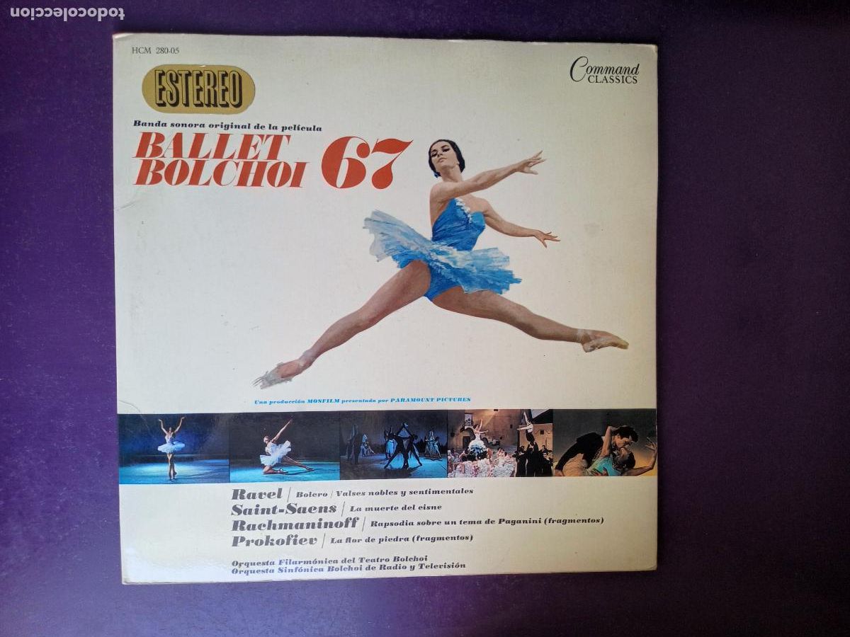 Discos de vinilo: BALLET BOLSHOI 67 - LP HISPAVOX 1967 MONO - BSO CINE CLASICA - RAVEL, RACHMANINOFF, PROKOFIEV,