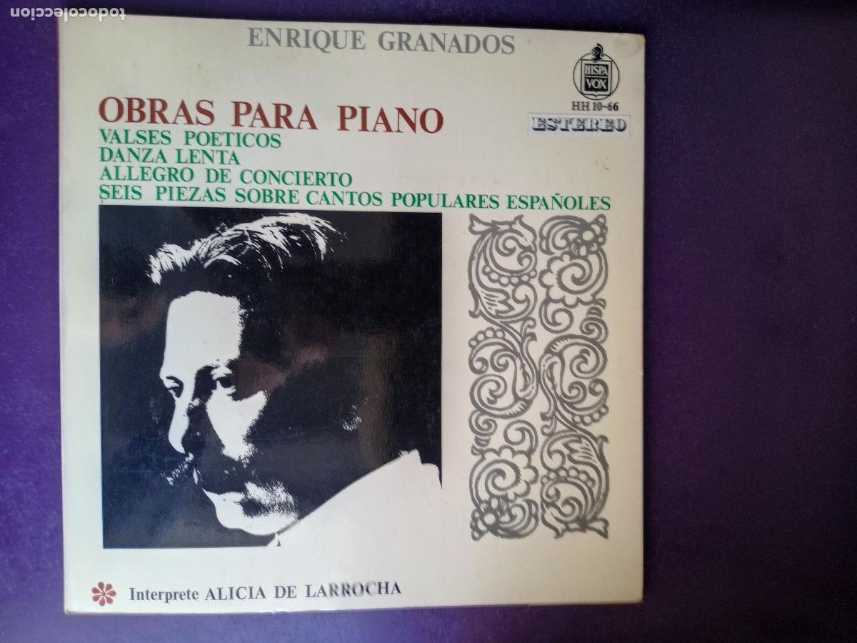 Discos de vinilo: Enrique Granados - Alicia De Larrocha &ndash; Obras Para Piano - LP HISPAVOX 1962 - MUY POCO USO