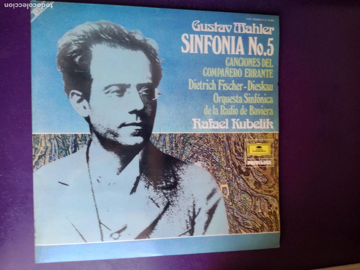 Discos de vinilo: MAHLER - FISCHER-DIESKAU / KUBELIK - SINFON&Iacute;A 5, CANCIONES DL COMPA&Ntilde;ERO ERRANTE - DOBLE LP DEUTSCHE