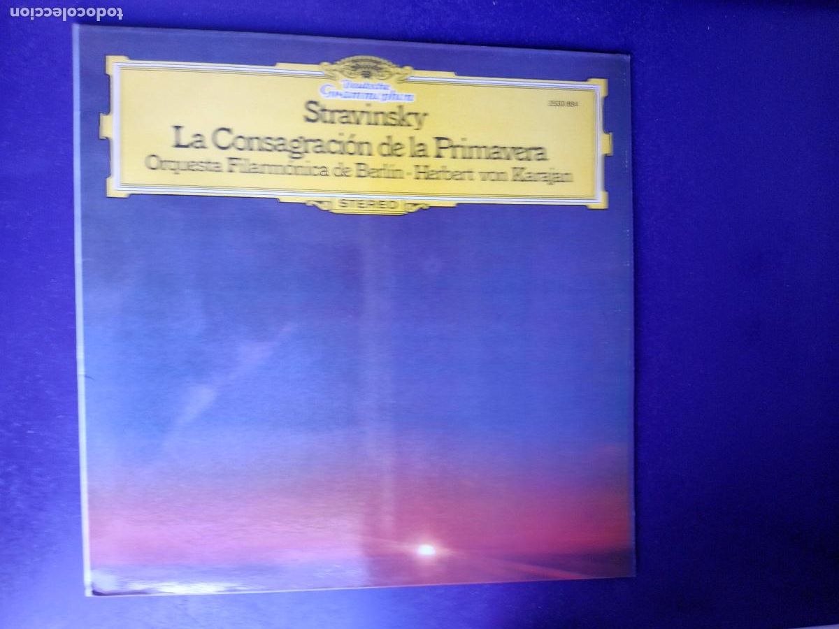 Discos de vinilo: Stravinsky / Orq Filarm Berl&iacute;n, Karajan &ndash; La Consagraci&oacute;n De La Primavera - LP DEUTSCHE 1984