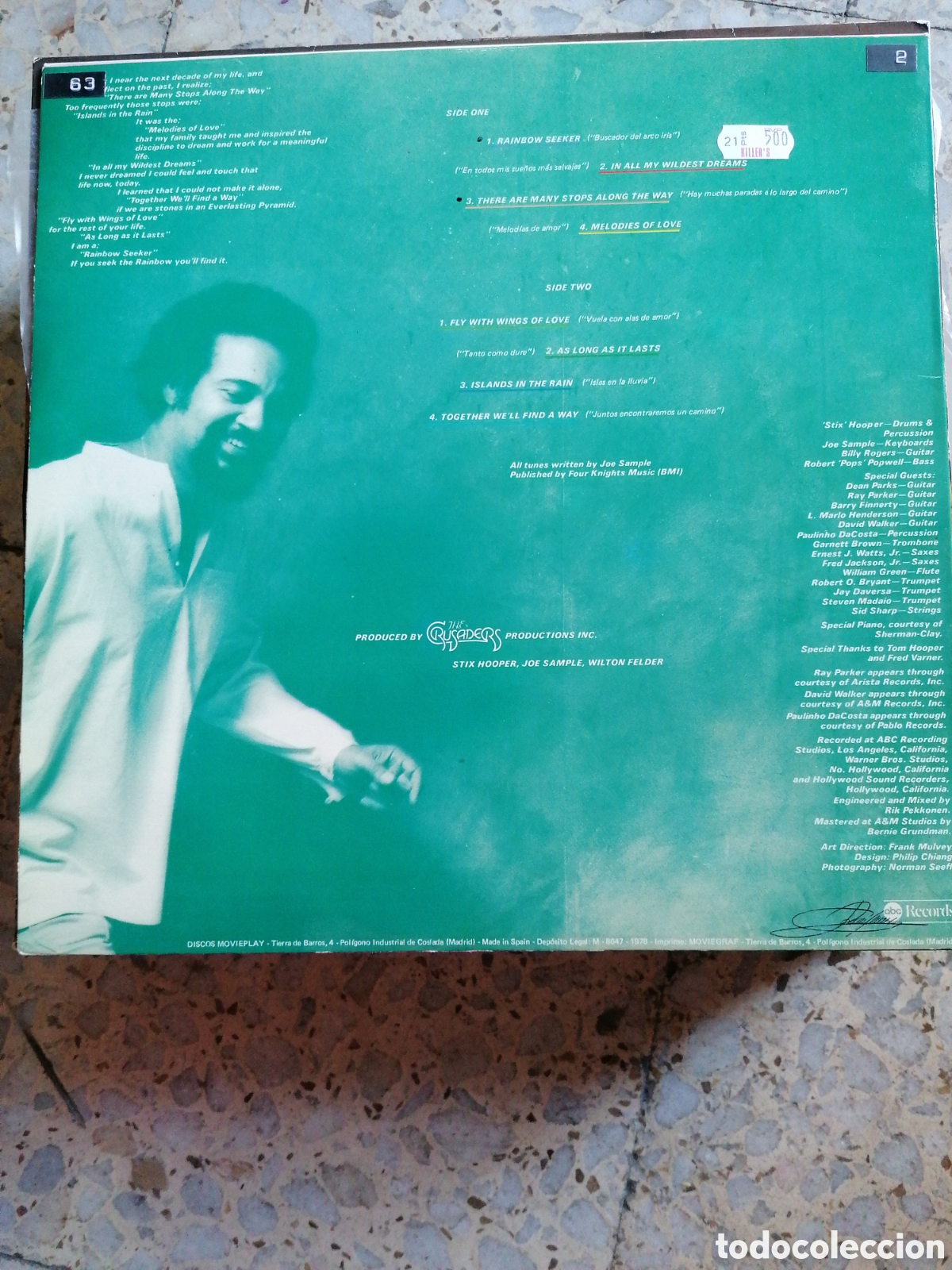 Discos de vinilo: LP JOE SAMPLE RAINBOW SEEKER 1978 ESPA&Ntilde;A EX - Foto 2