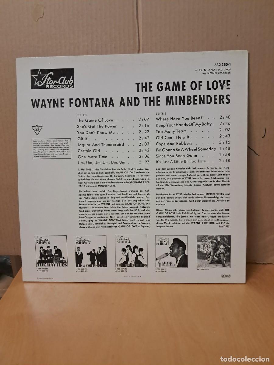 Discos de vinilo: WAYNE FONTANS AND THE MINDBENDERS ---- THE GAME OF LOVE