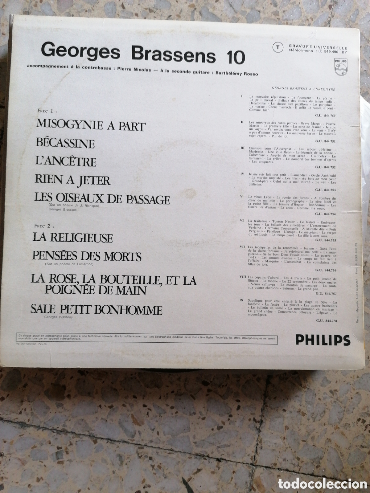 Discos de vinilo: LP GEORGES BRASSENS X FRANCIA - Foto 2