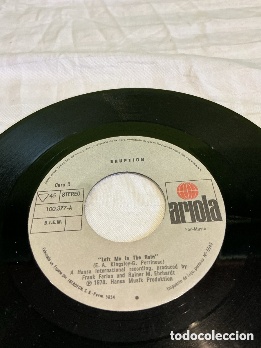 Discos de vinilo: Eruption &ndash; Billete de ida &ndash; Single 1979 - Foto 3
