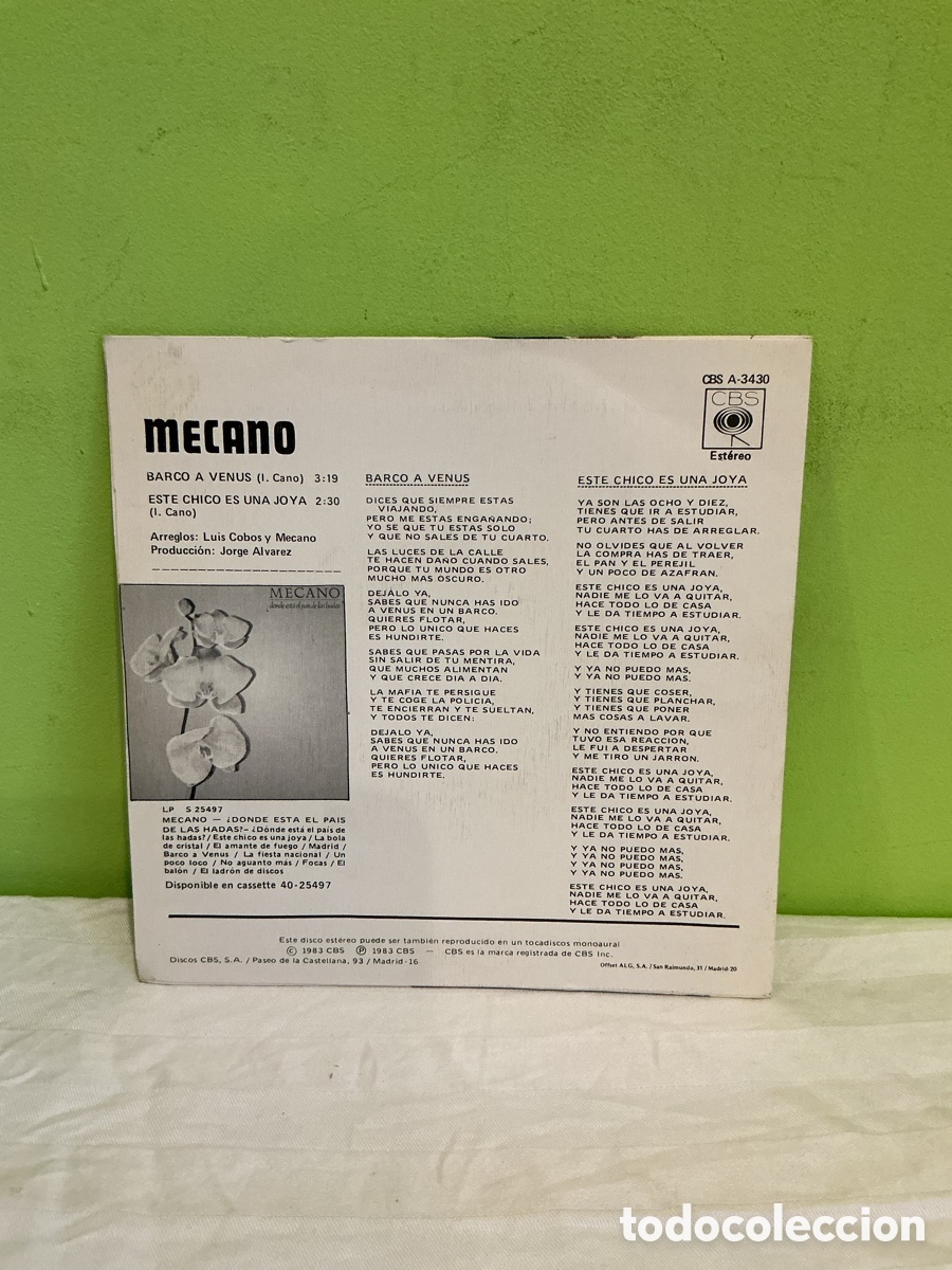 Discos de vinilo: Mecano &ndash; Barco a Venus &ndash; Single 1983 - Foto 6