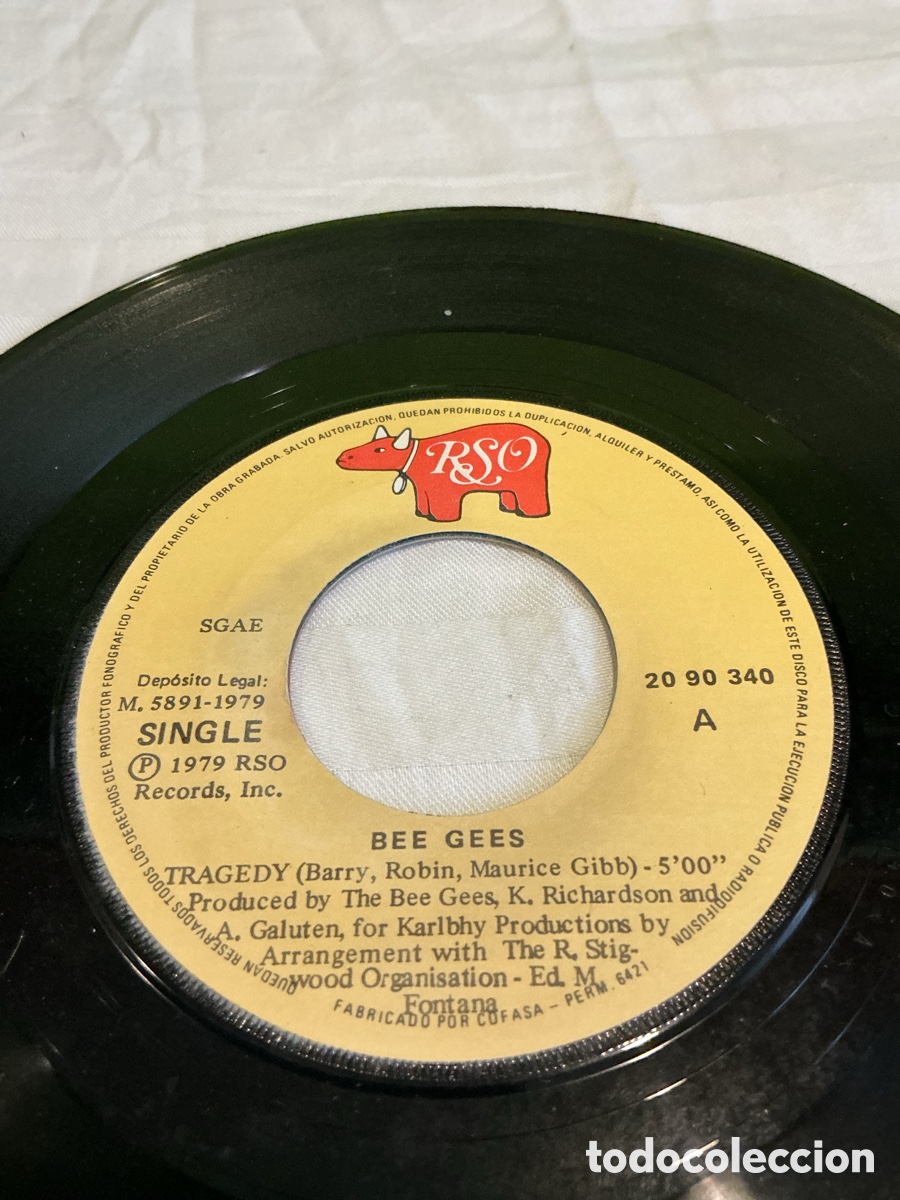 Discos de vinilo: Bee Gees &ndash; Tragedy &ndash; Single 1979b - Foto 3