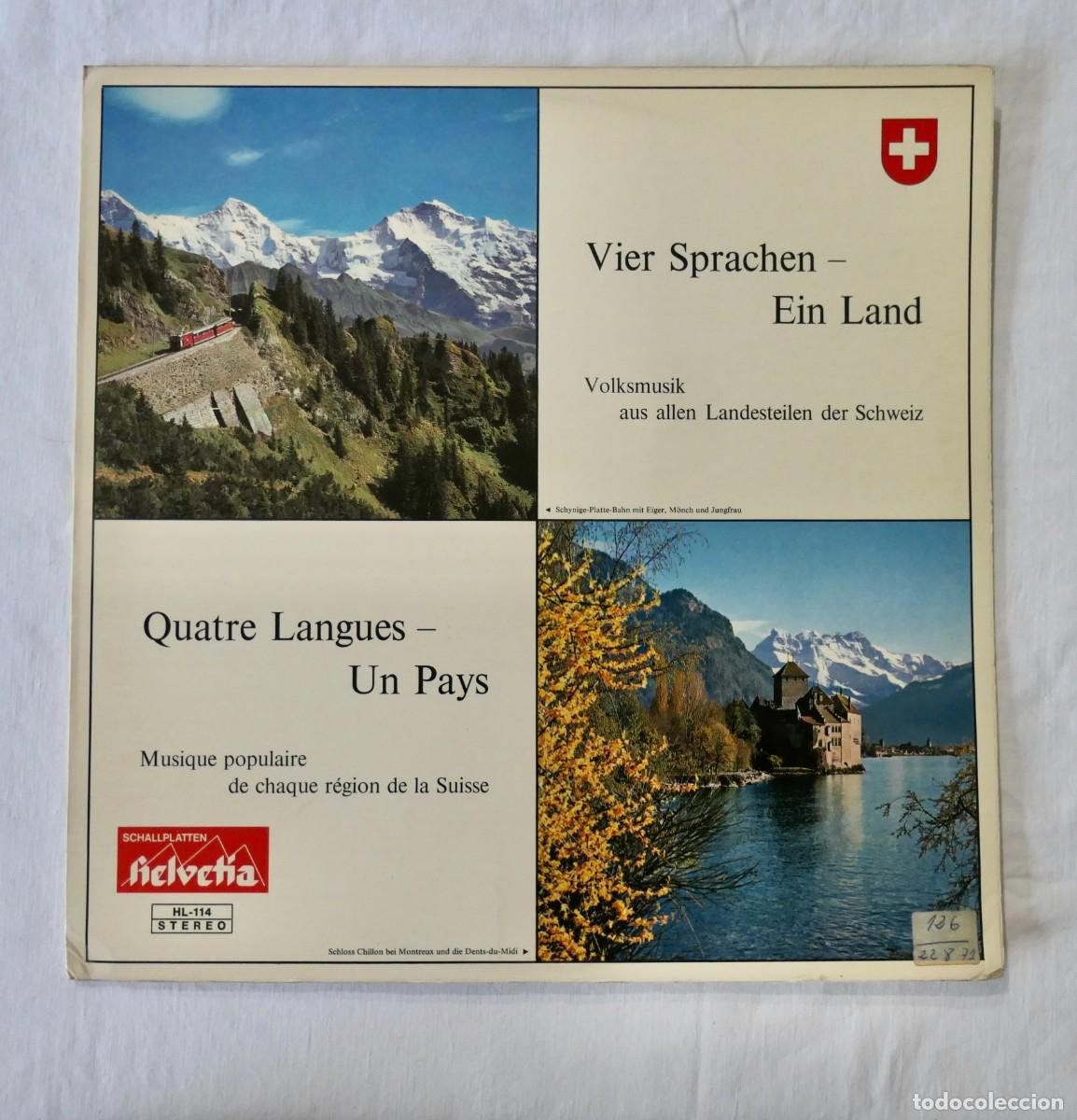 Discos de vinilo: VIER SPRACHEN - EIN LAND / QUATRE LANGUES - UN PAYS - FOLK SUIZA - VINILO LP HELVETIA