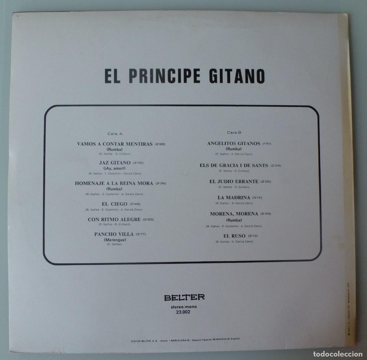 Discos de vinilo: EL PRINCIPE GITANO (LP BELTER 1975) JAZZ GITANO &middot; RUMBA - Foto 2