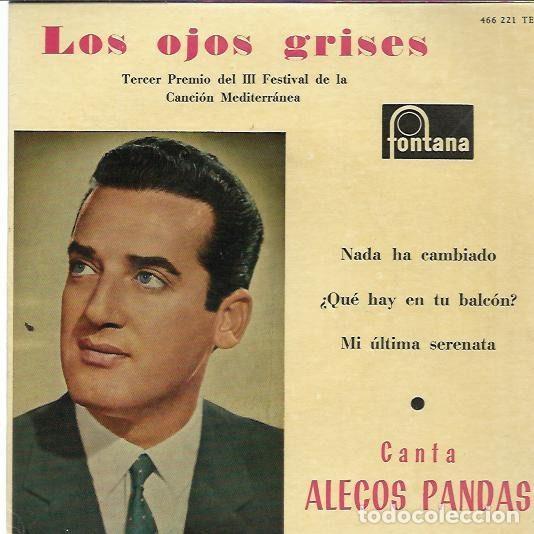Disques de vinyle: Alecos Pandas &ndash; Los Ojos Grises - Tercer Premio Del III Festival De La Canci&oacute;n Mediterr&aacute;nea...