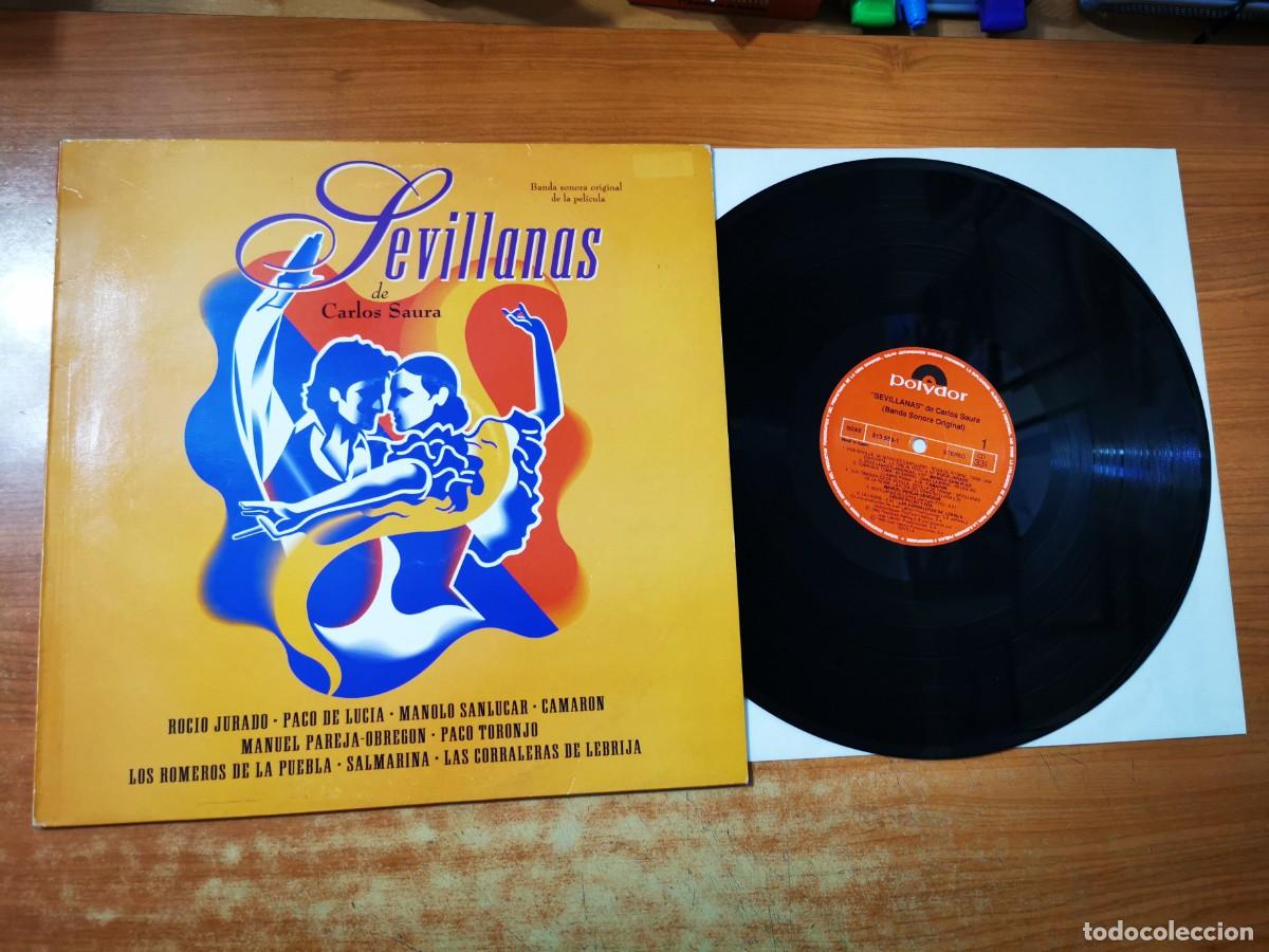 Discos de vinilo: SEVILLANAS DE CARLOS SAURA BANDA SONORA LP CAMARON ROCIO JURADO PACO DE LUCIA ROMEROS DE LA PUEBLA