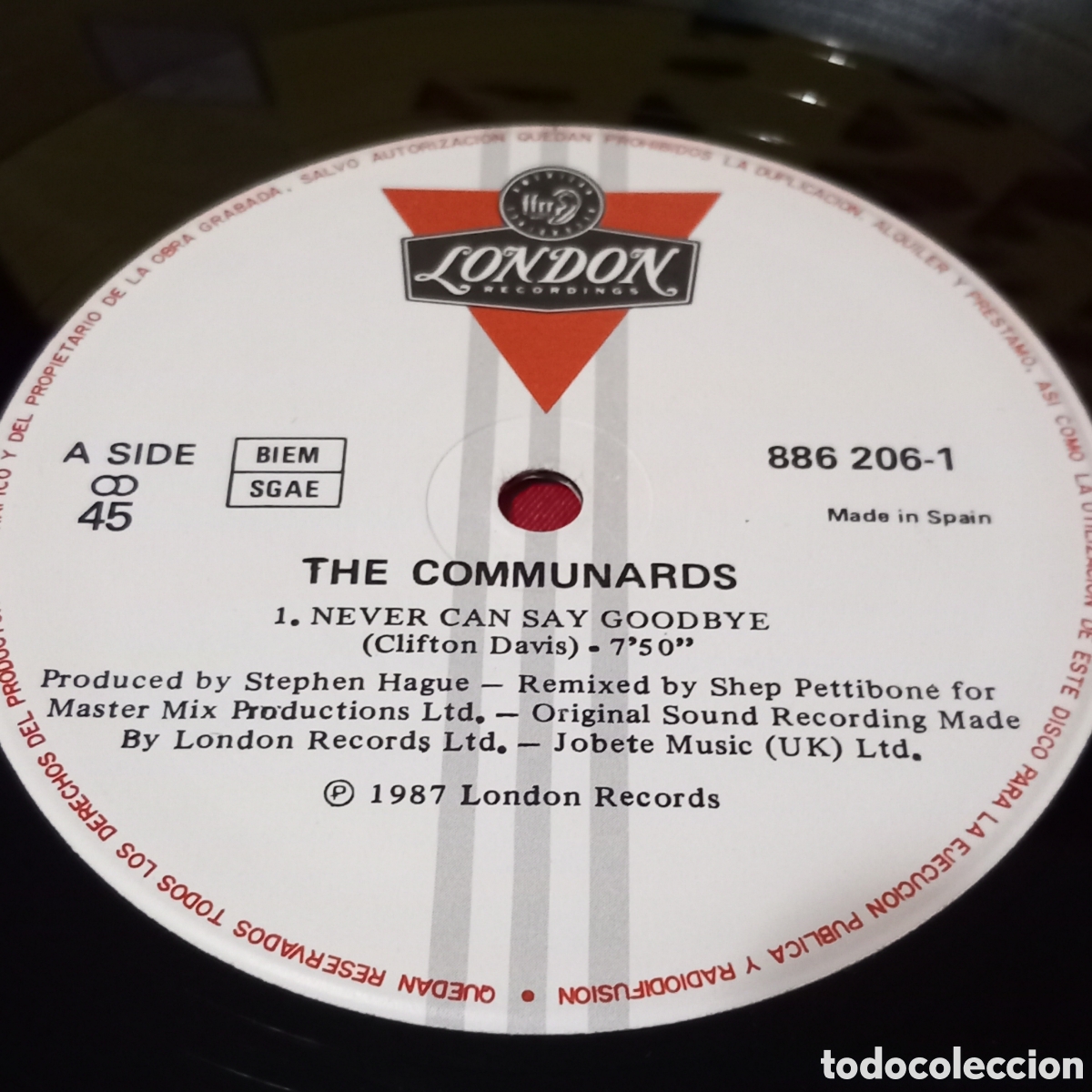 Discos de vinilo: MAXI THE COMMUNARDS/NEVER CAN SAY GOODBYE?1987 SPAIN) - Foto 2