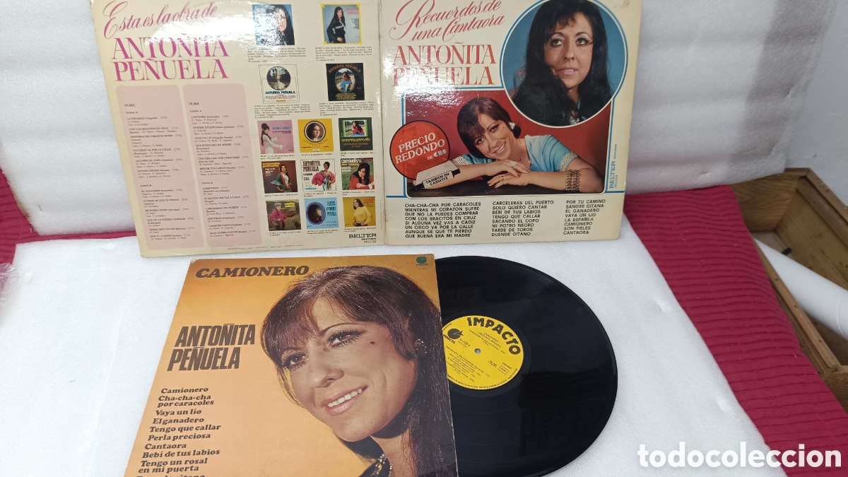 Vinyl records: LOTE 2 LPS ANTO&Ntilde;ITA PE&Ntilde;UELA.CAMIONERO.RECUERDOS DE UNA CANTAORA.