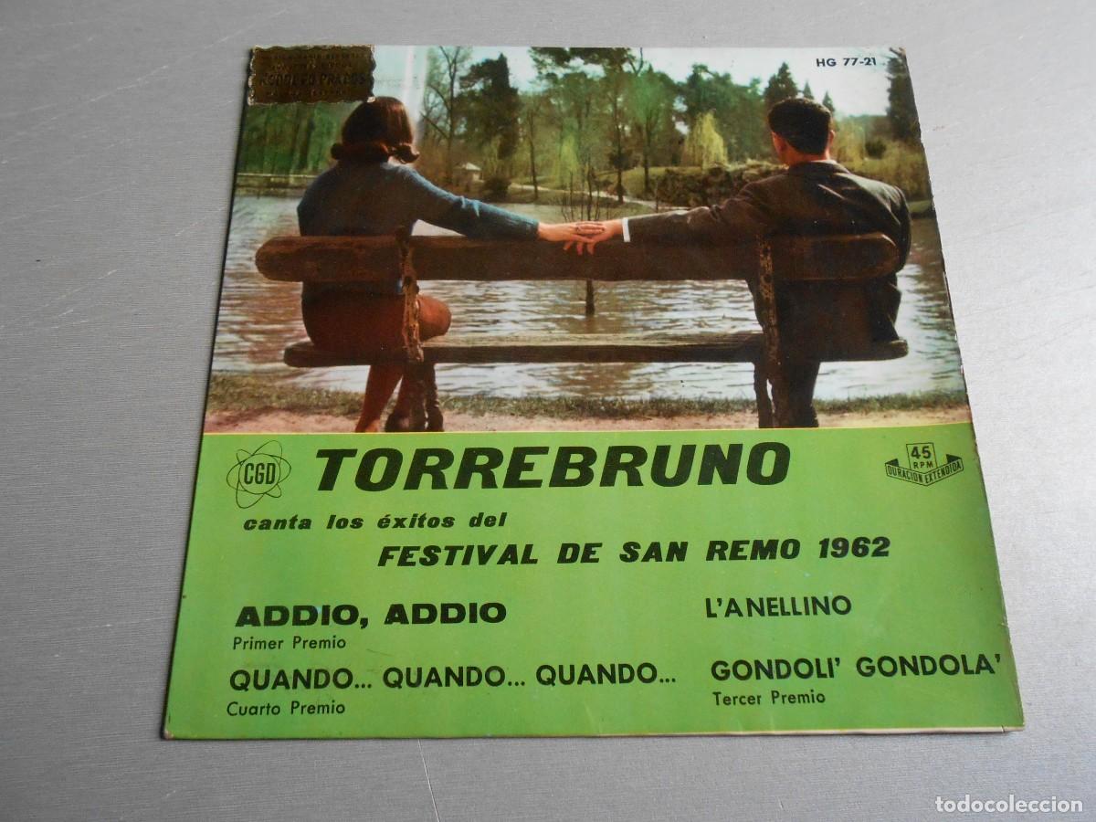 Discos de vinilo: TORREBRUNO, EP, ADDIO, ADDIO + 3, A&Ntilde;O 1962, HISPAVOX HG 77-21