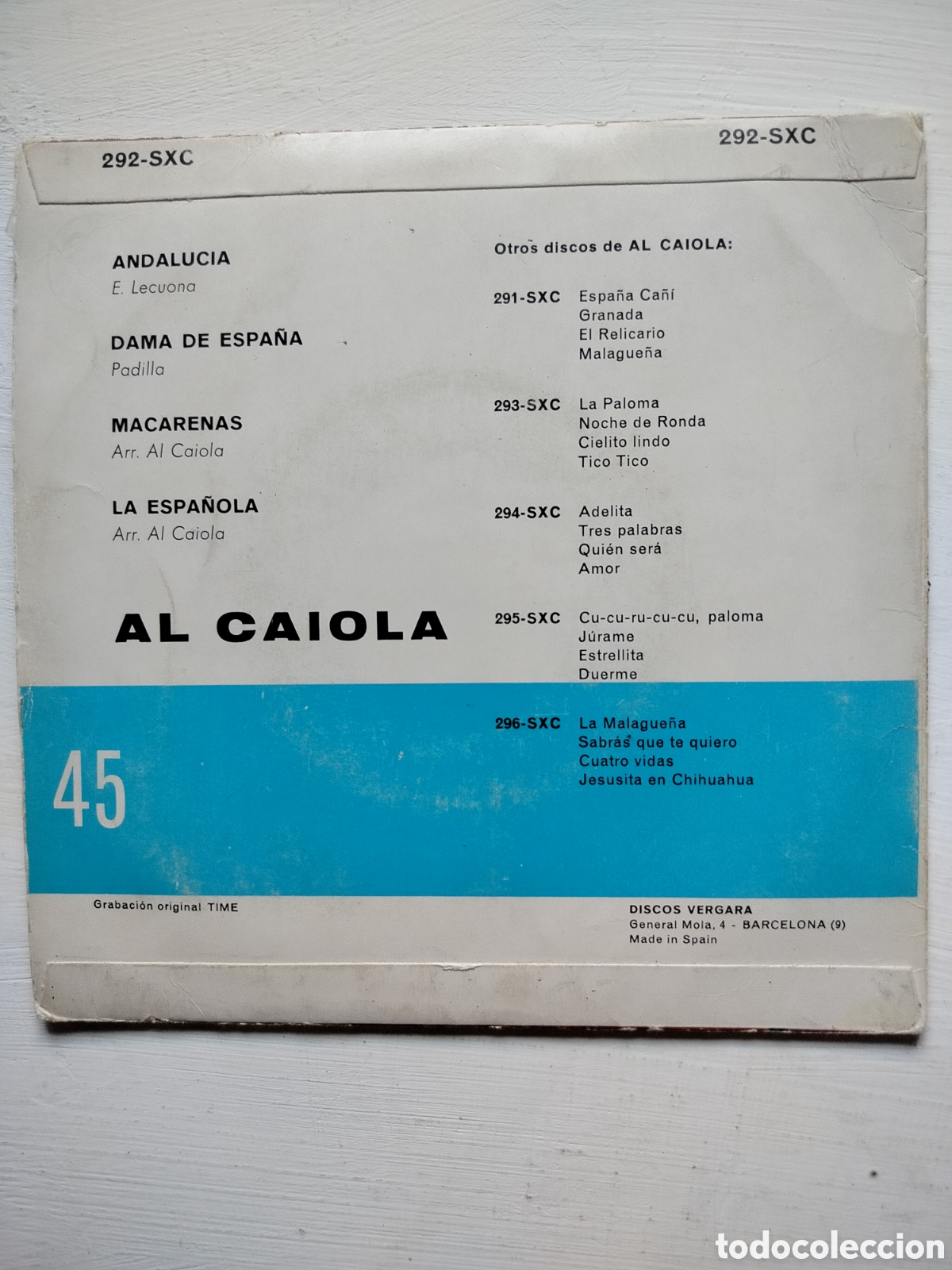 Discos de vinilo: Al Caiola EP 1965 Vergara - Foto 2
