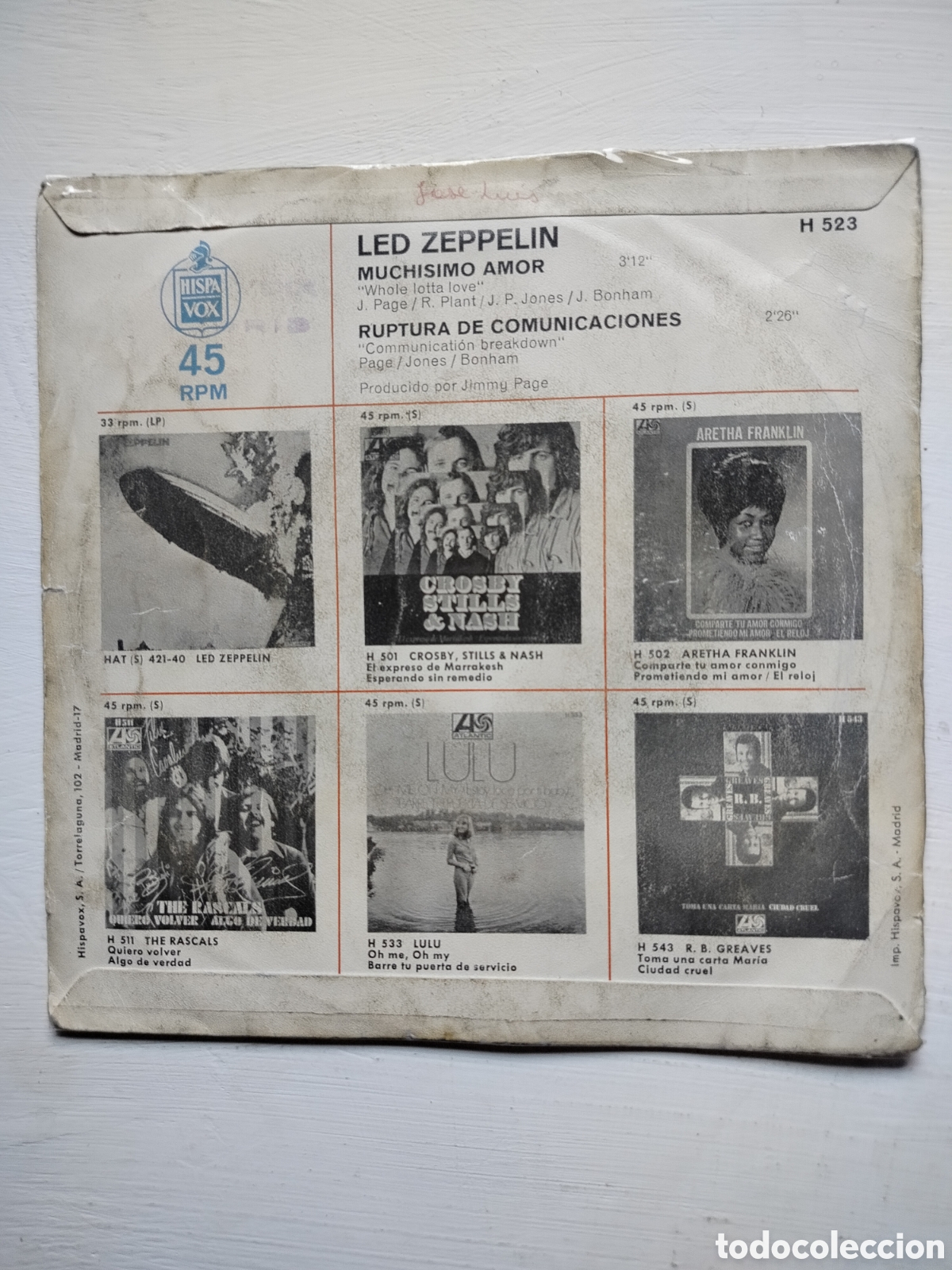 Discos de vinilo: Led Zeppelin Single 1969 - Foto 3