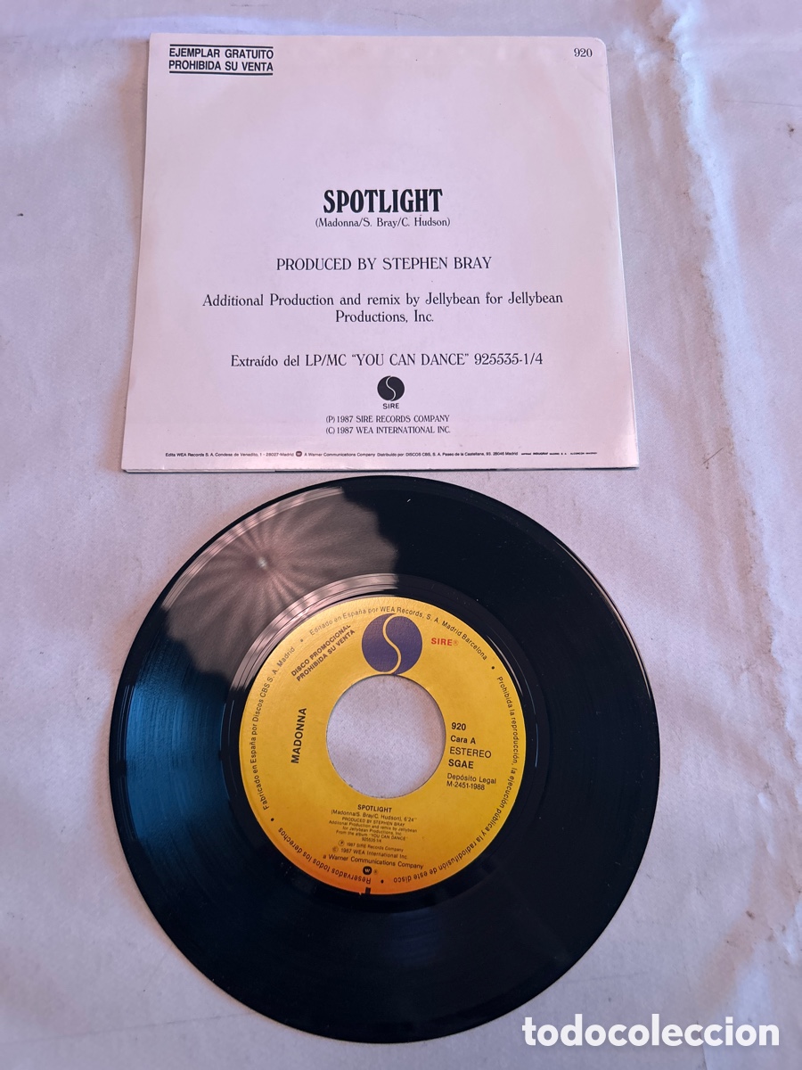 Discos de vinilo: Disco vinilo single Madonna. Spotlight - Foto 2