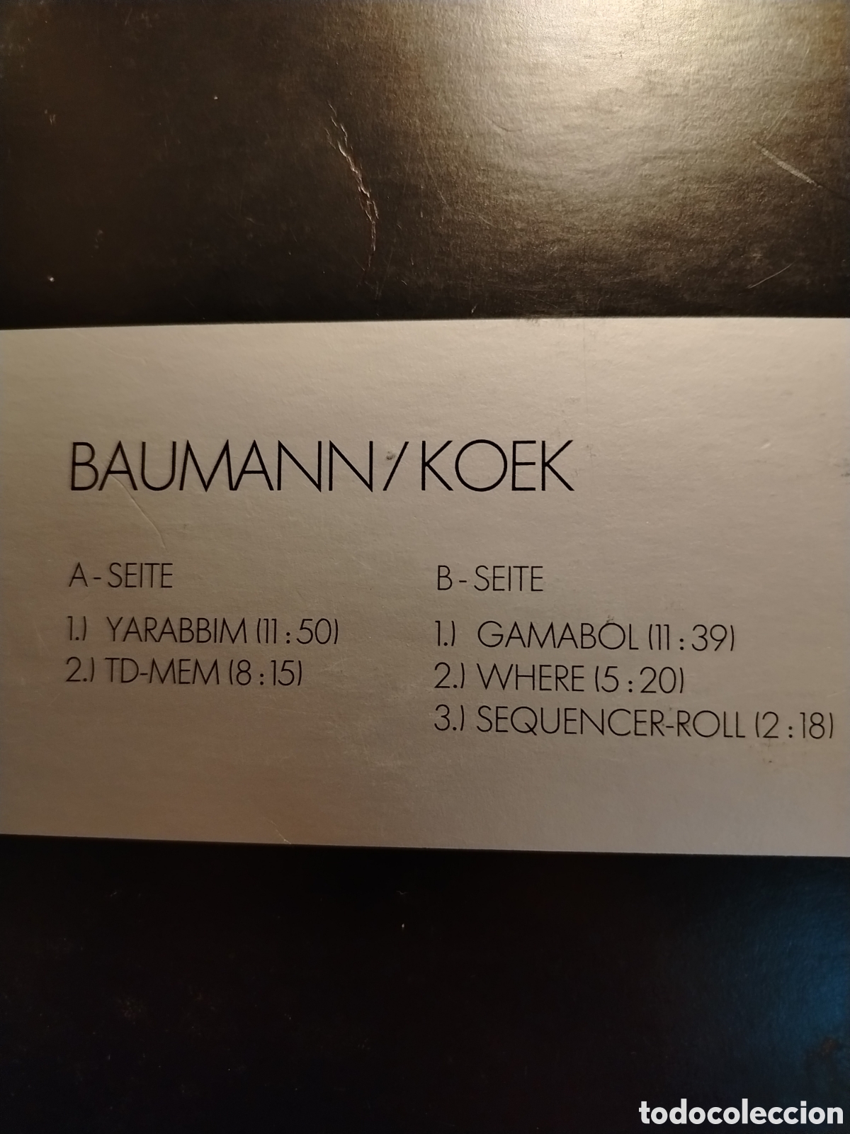 Discos de vinilo: BAUMANN / KOEK (Conny Plank studio, 1978) Krautrock - Foto 5