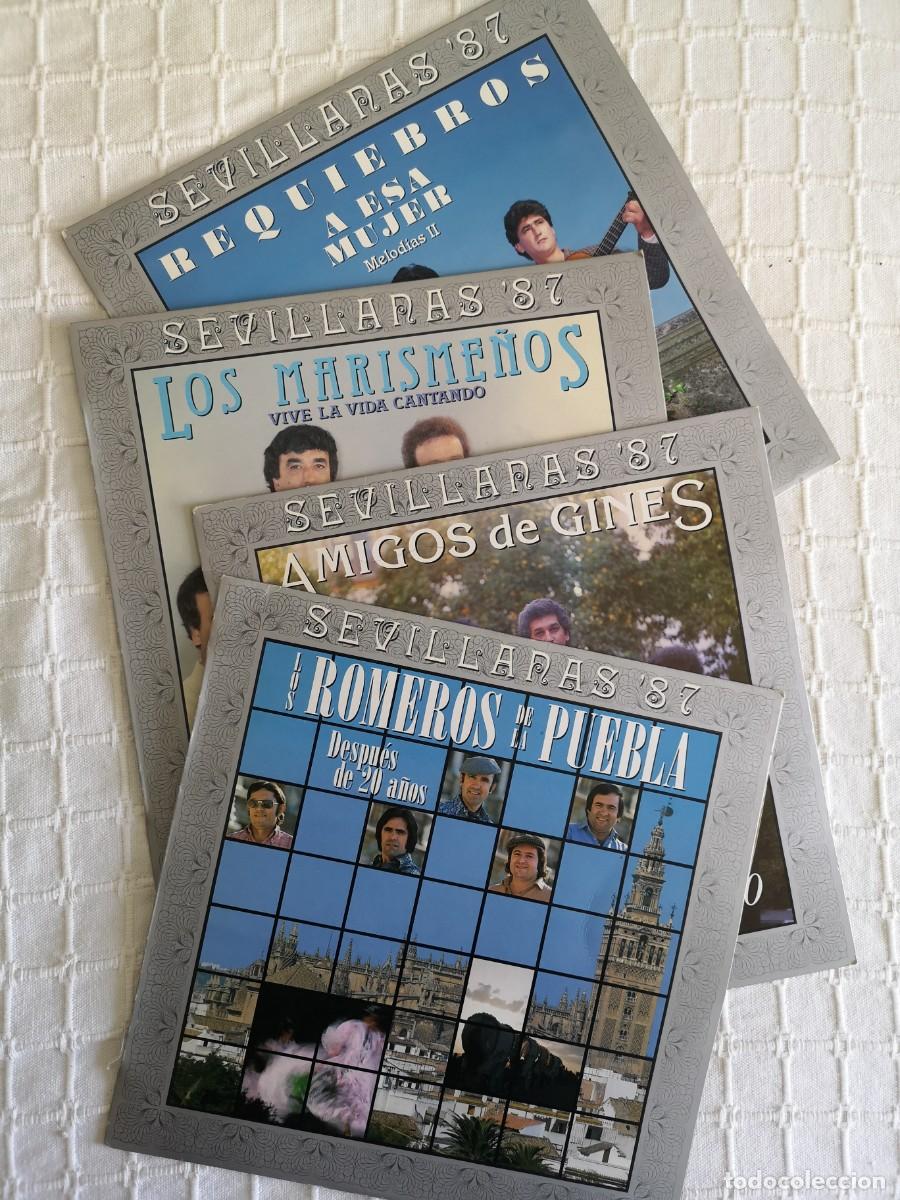 Discos de vinilo: Colecci&oacute;n 4 Vinilos LP Sevillanas 87 - Romeros de la Puebla, Marisme&ntilde;os, Amigos de Gines, Requiebros