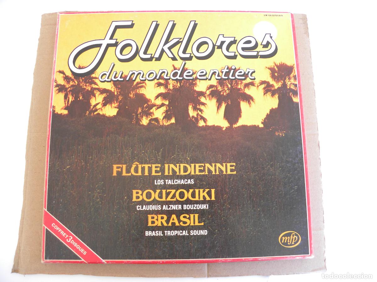 Discos de vinilo: CAJA 3 LP's -BOUZOUKI SOUND, BRASIL TROPICAL SOUND, FLUTE INDIENNE POR LOS TALCHACAS