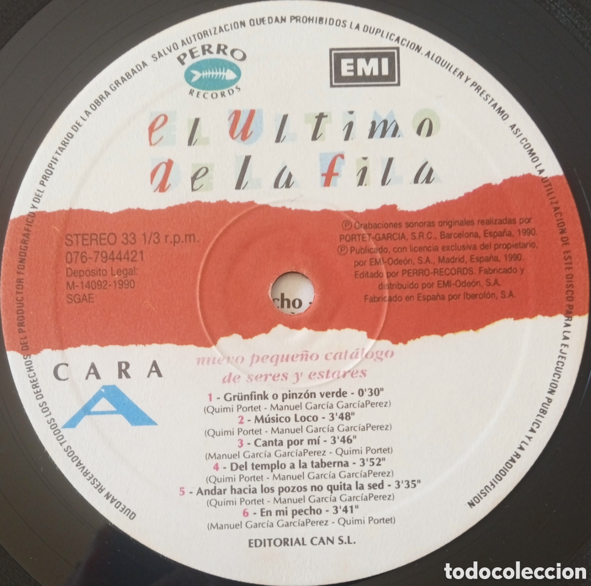 Discos de vinilo: Disco de vinilo El &Uacute;ltimo De La Fila - Foto 5