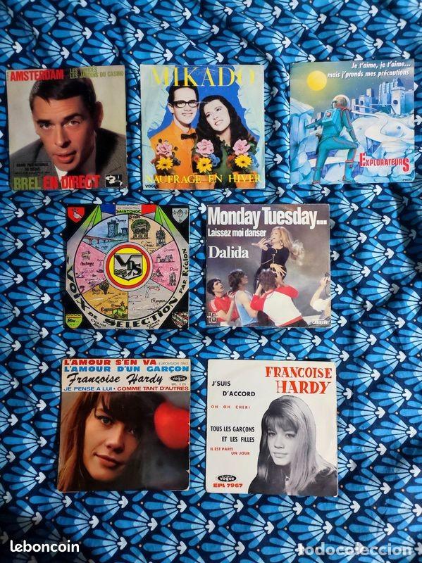 Discos de vinilo: Lote 7 Vinilos 45 RPM / EP - Fran&ccedil;oise Hardy, Dalida, Brel, Mikado (Prensajes Fr)