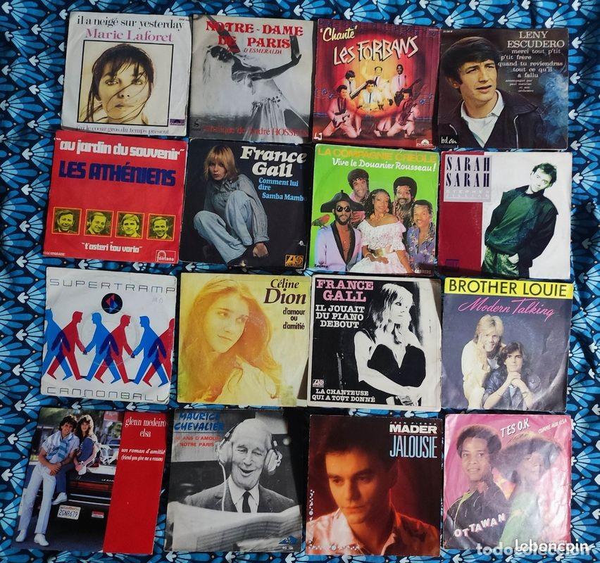 Discos de vinilo: Gran Lote Vinilos 7&rdquo; / EP - France Gall, Modern Talking, Aznavour, C&eacute;line Dion (Originales)