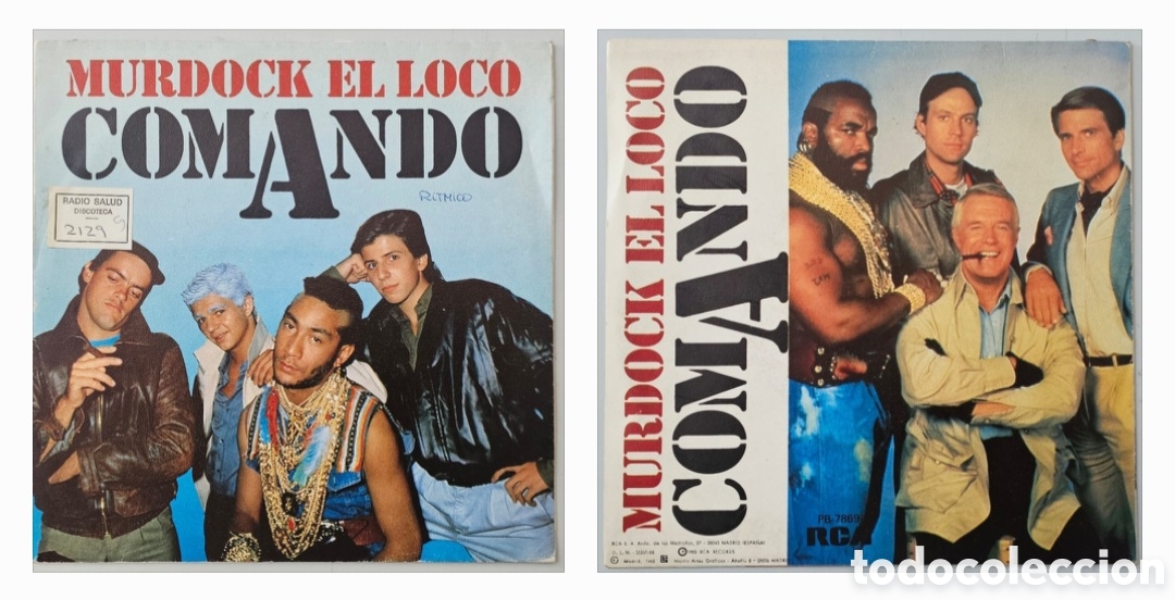 Discos de vinilo: COMANDO - Murdock El Loco/+1 (Espa&ntilde;a - RCA - 1985) The A-Team PROMO RAREZA ESCASA