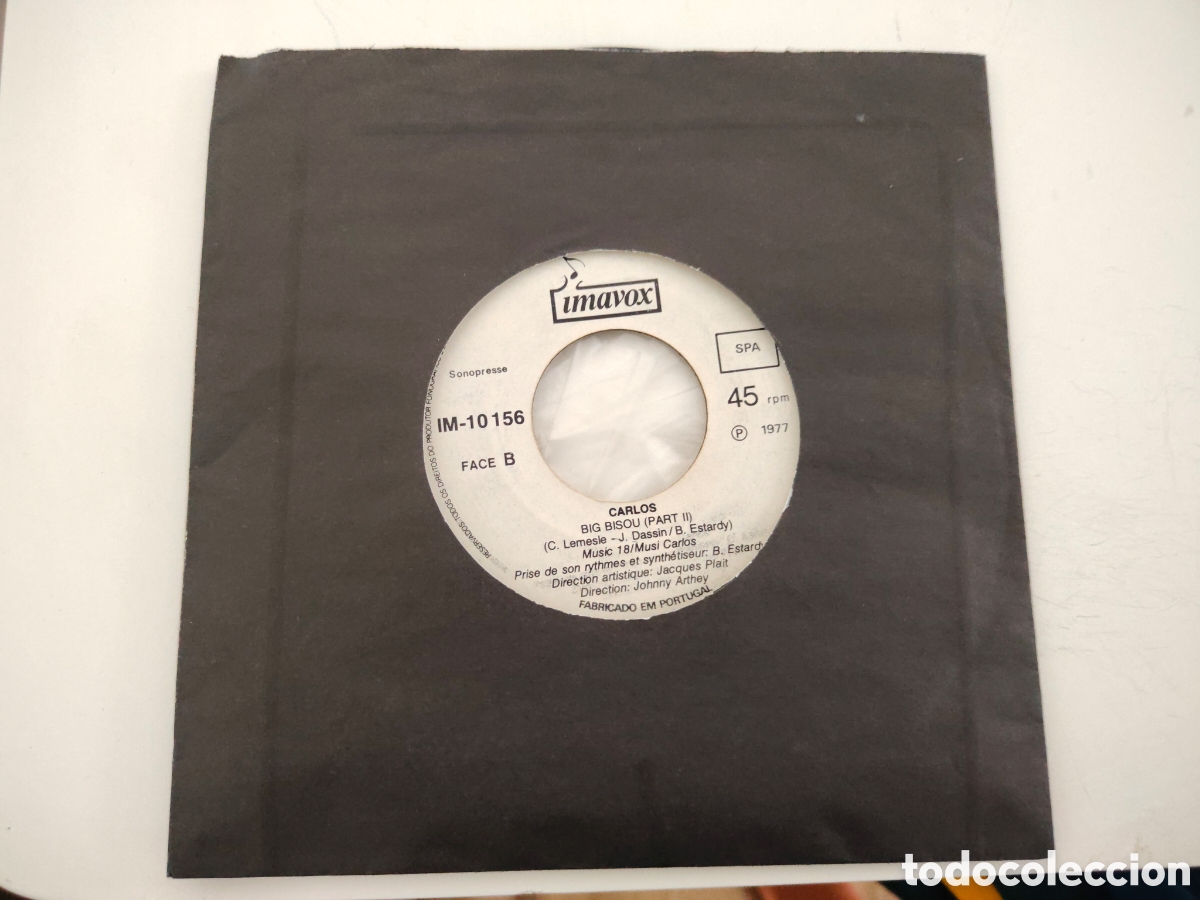 Discos de vinilo: CARLOS - Big bisou (1977) disco de vinilo single - Foto 5