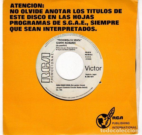 Discos de vinilo: Gianni Morandi &ndash; Para Poder Vivir = Per Porter Vivere (Vinyl, RCA Victor PB-6018)