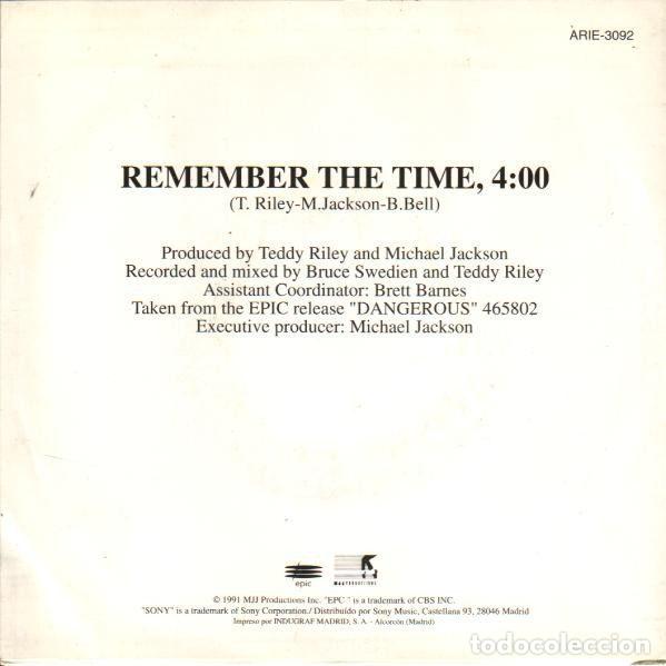 Discos de vinilo: Michael Jackson &ndash; Remember The Time (Vinyl, Epic ARIE 3092) - Foto 2