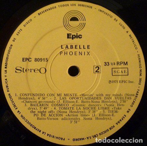 Discos de vinilo: Labelle &ndash; Phoenix (Vinyl, Epic EPC 80915) - Foto 4