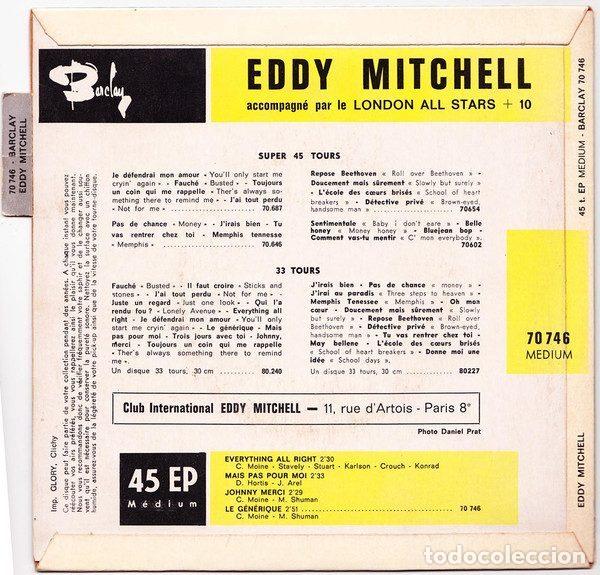 Discos de vinilo: Eddy Mitchell &ndash; Everything All Right (Vinyl, Barclay 70 746) - Foto 2