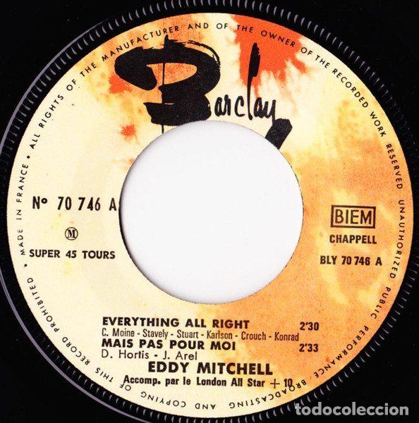 Discos de vinilo: Eddy Mitchell &ndash; Everything All Right (Vinyl, Barclay 70 746) - Foto 3