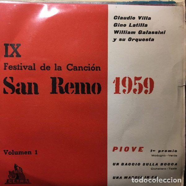 Discos de vinil: Claudio Villa, Gino Latilla, William Galassini Y Su Orquesta &ndash; IX Festival De La Cancion San...