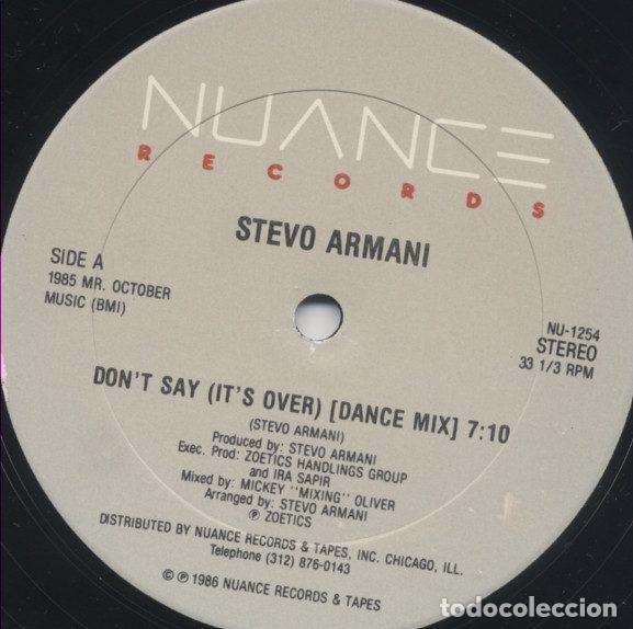 Vinyl records: Stevo Armani &ndash; Don't Say (It's Over) (Vinyl, Nuance Records NU-1254)