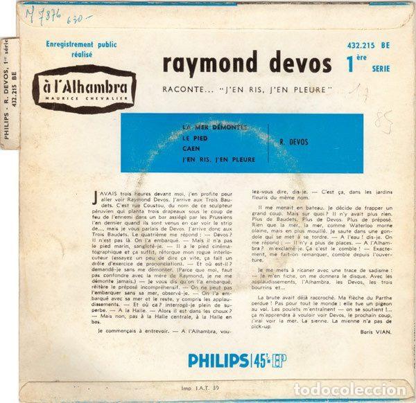Discos de vinilo: Raymond Devos &ndash; 1 (Vinyl, Philips 432.215 BE) - Foto 2
